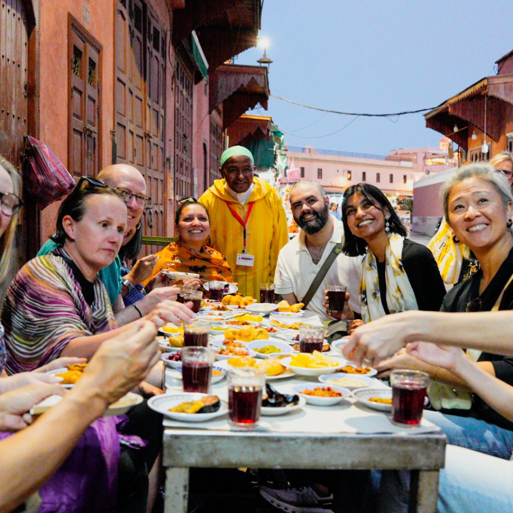 People sitting in Marrakech on a Streetfood Tour