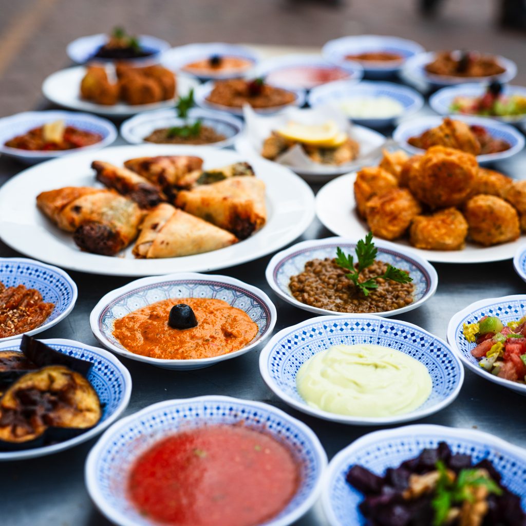 A variety of Traditional Moroccan Food